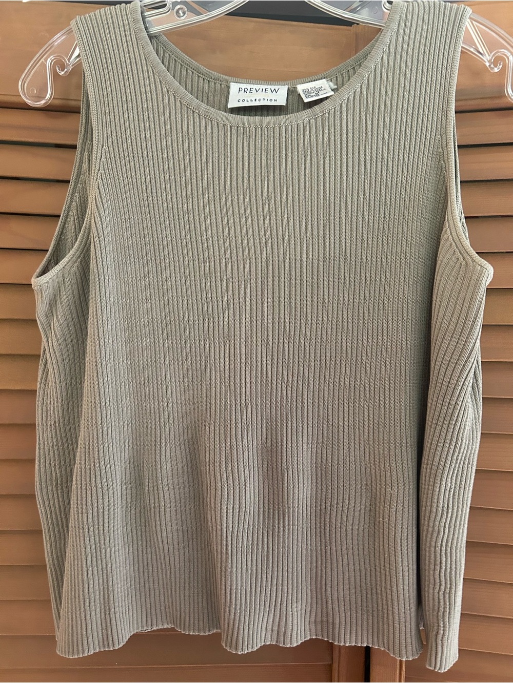 Preview Collection Ribbed Tank Top in Taupe Beige
